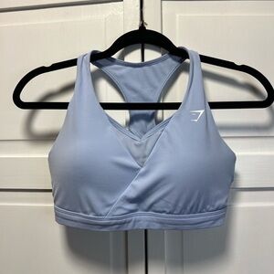 Gymshark Crossover Sports Bra Size Women’s Medium Color Surf Blue